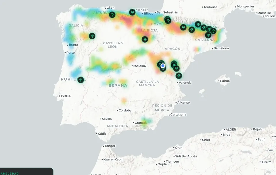 El mapa por zonas: captura del visor